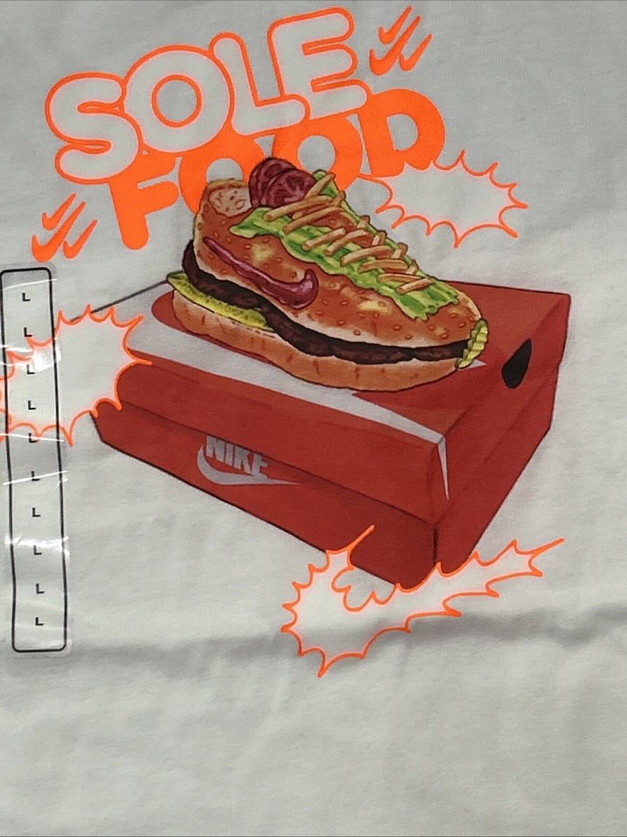 Nike Sole Food Burger Shoe White Short Sleeve T-shirt Tee Shirt