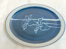Dennis Kirchmann Studio Art Pottery Blue 10" Plate/Platter Signed Indiana IU