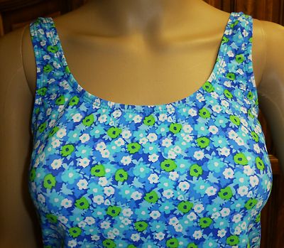 Tankini Swimsuit 2 Pc Size 8 Multi Blue Floral High Cut Brief | eBay