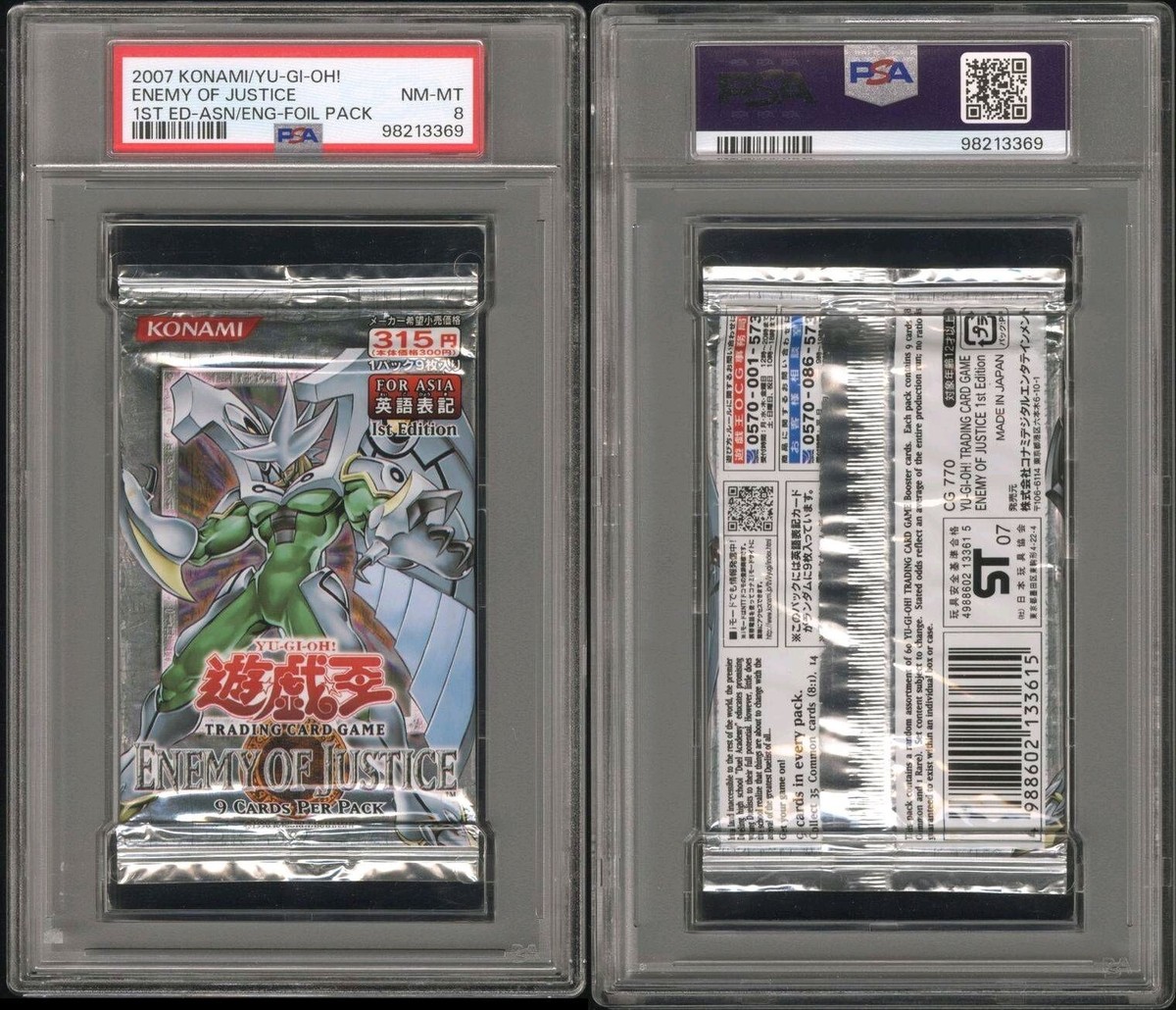 YU-GI-OH! Asian 1st PSA8 Enemy Of Justice Booster Pack | eBay