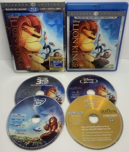 The Lion King (3D, 2D Bluray, Dvd, Disney, 1994, Lenticular Slipcover) Canadian - Picture 1 of 9