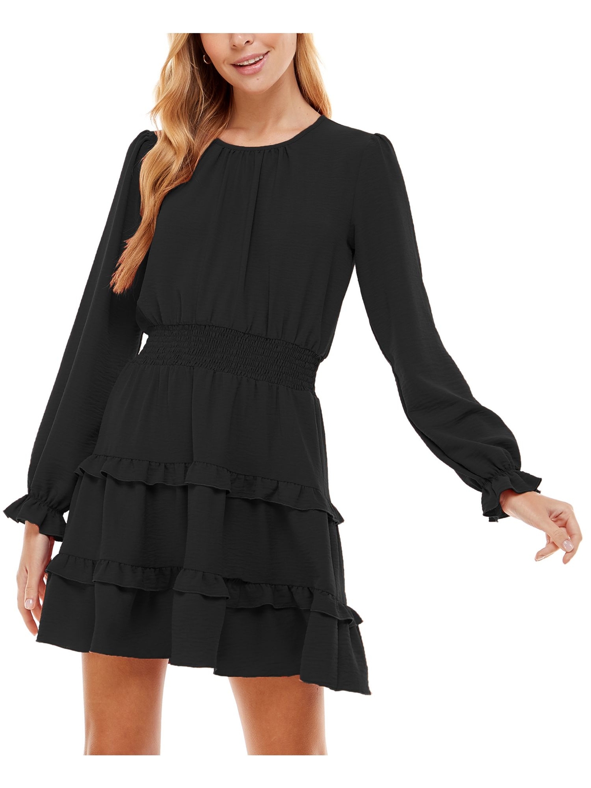 Женское короткое платье XXS с черной юбкой сзади и длинным рукавом от CITY STUDIO