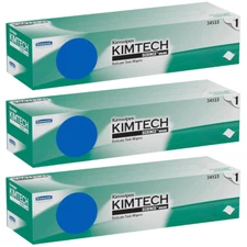 KimTech Kimwipes, Delicate Task Wipers, 11.8" x 11.8", 1-Ply - Pack of 3 Boxes