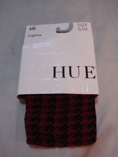 NWT Women's Hue Houndstooth Control Top Tights Size S/M Garnet #97T - Picture 1 of 2