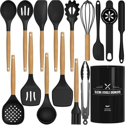Kitchen Utensils Set, 16 Pcs Cooking Utensils Set with Holder, Heat Resistance,