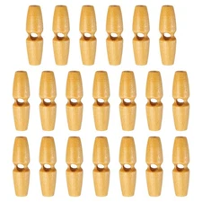 20pcs Wooden Toggle Buttons 40mm Single Hole Olive Sewing Button, Beige