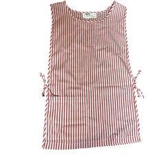 Vintage Candy Striper Uniform Red White Stripe Smock Apron 60s 70s
