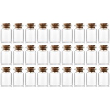 27 Sets of 5ml Small Glass Bottles with Cork Stopper Tiny Clear Vials Storage