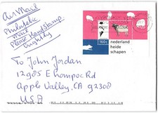 Netherlands #958 Dutch S/S to Apple Valley CA, 1997