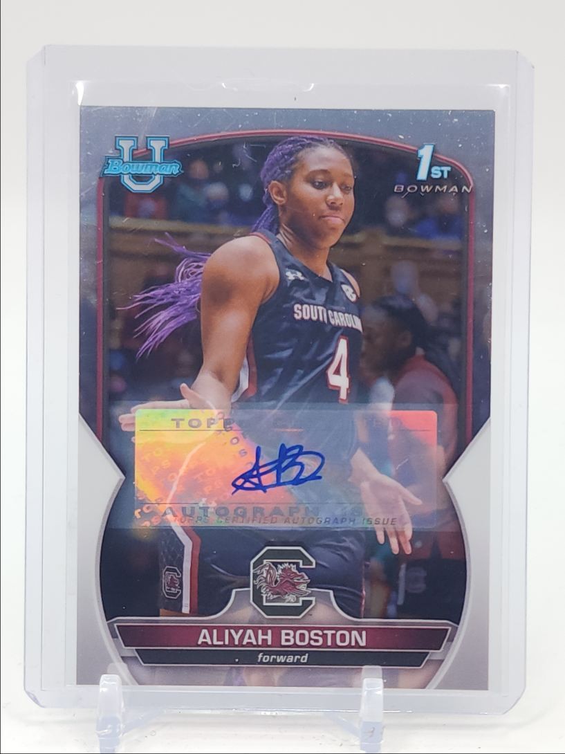 ALIYAH BOSTON 2022-23 BOWMAN UNIVERSITY CHROME 1ST AUTOGRAPH AUTO Q5972