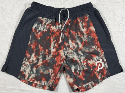 Fourlaps x Peloton Bolt Shorts Mens Large 7  Lined Gray Red Training Gym