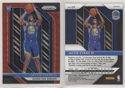 2018-19 Panini Prizm Ruby Wave Prizm Jacob Evans III #212 Rookie RC