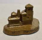 Scarce FORT DEARBORN Miniature Metal Souvenir Building, 1933 CHICAGO WORLDS FAIR — photo 2