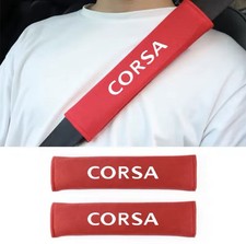 2pcs Vauxhall Corsa Red Seatbelt Cover Shoulder Pads For VXR
