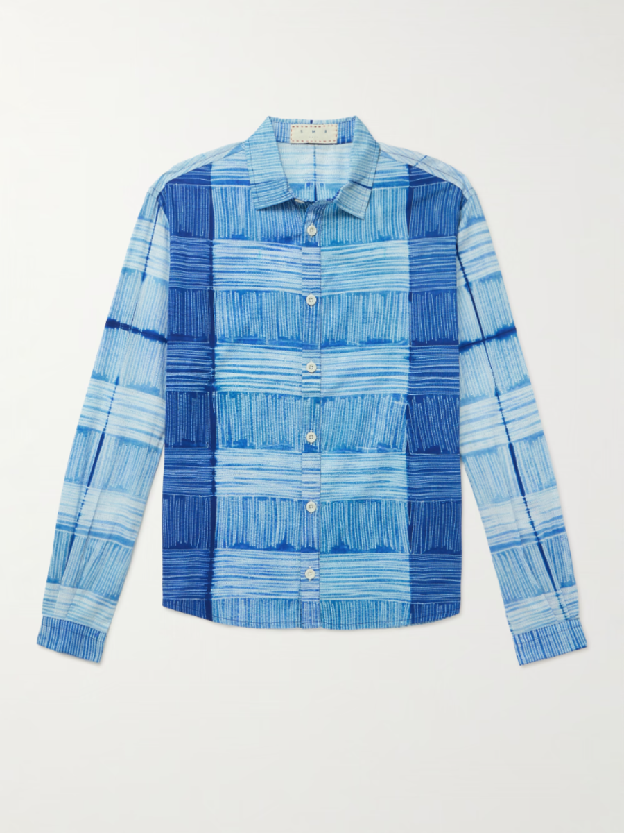 SMR DAYS Men Holbox Long Sleeve Shirt Blue/White Size S