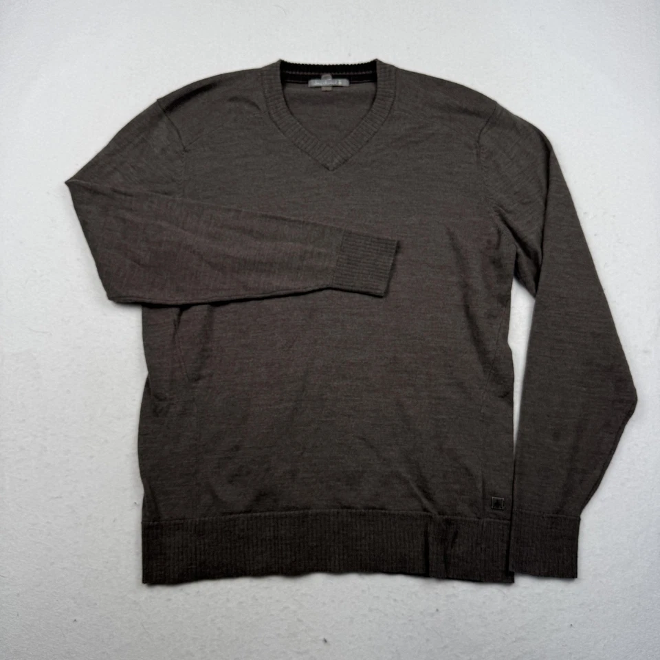 Smartwool Sweater Mens Large Gray V Neck Merino Wool Blend Pullover Lightweight - Image 2 of 4