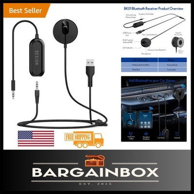 BK01 Wireless Car Bluetooth Receiver with Noise Isolation for Superior Sound