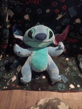 Stitch 18 Inch Plush Backpack Blue Adjustable Strap Disney 