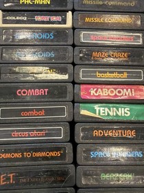 Atari 2600 System Bundle Console 26 Games 2 Joystick Paddles OEM Power WORKS!