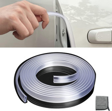 32.8Ft 10M Car Door Edge Guards Clear Self-Adhesive PVC, U-Shaped, Fits Most