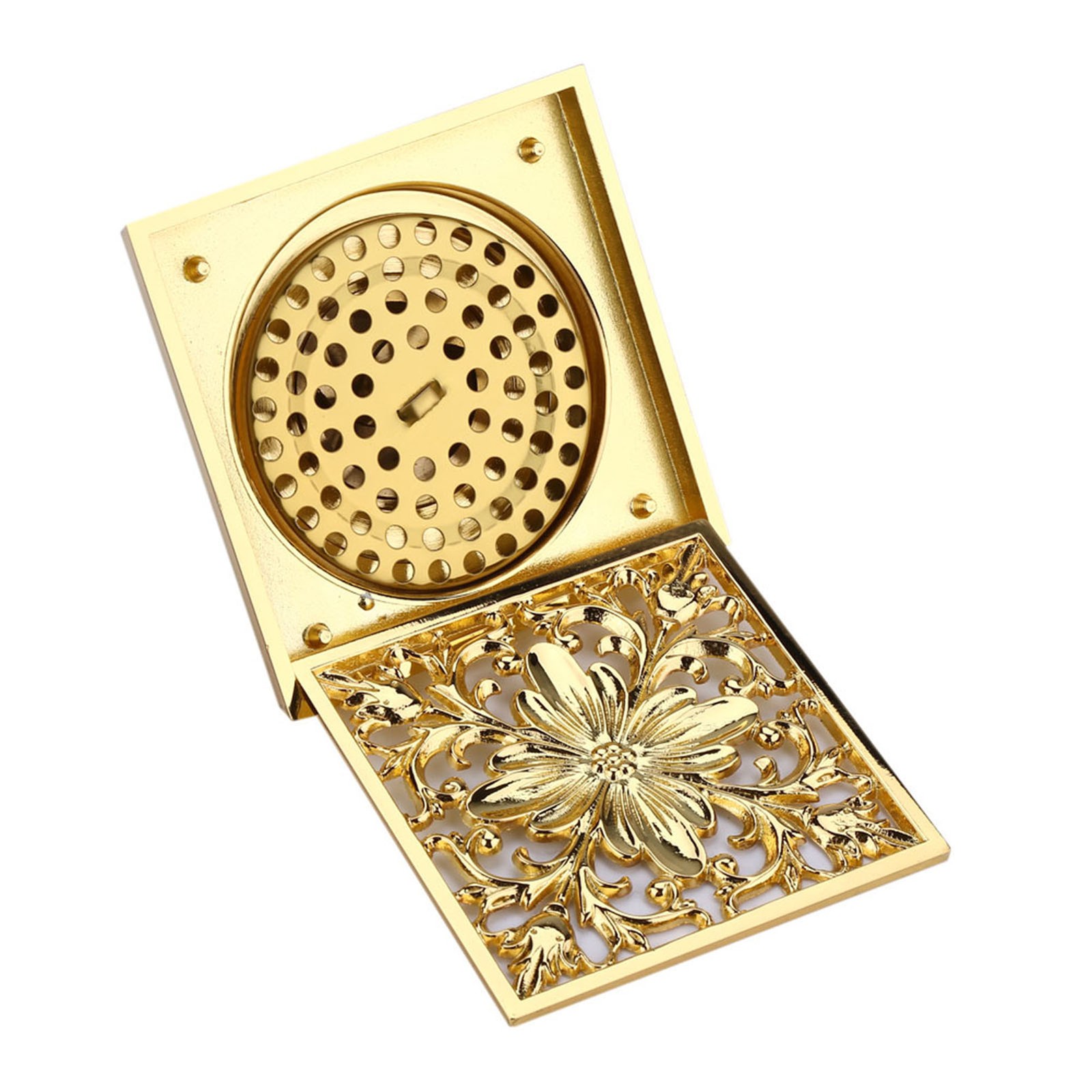 Antique Brass Floor Drain With Strainer For Bathroom Use