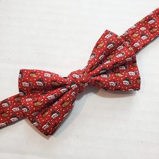 Vineyard Vines Christmas Bow Tie Red Silk Whale Santa 17  Adjustable Holiday