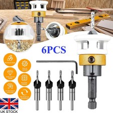 6x Countersink Drill Bit Set Quick Change Countersink with Adjustable Depth Stop
