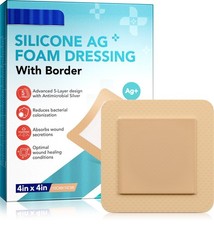 Silicone Foam Dressing 4x4 Waterproof Adhesive Wound Dressing Bed Sore 5 Pack