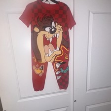Looney Tunes Boys Taz Bugs Bunny Daffy Outfit Set Red Size 8 Cartoon Print