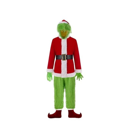 Disfraz de Halloween Monstruo Verde Peludo Grande Adulto con Máscara Significa Traje de Santa - Imagen 11 de 22