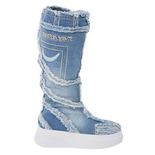 Denim Boots Shoes, Platform Boots, Handmade Women's Shoes / Birthday Gift