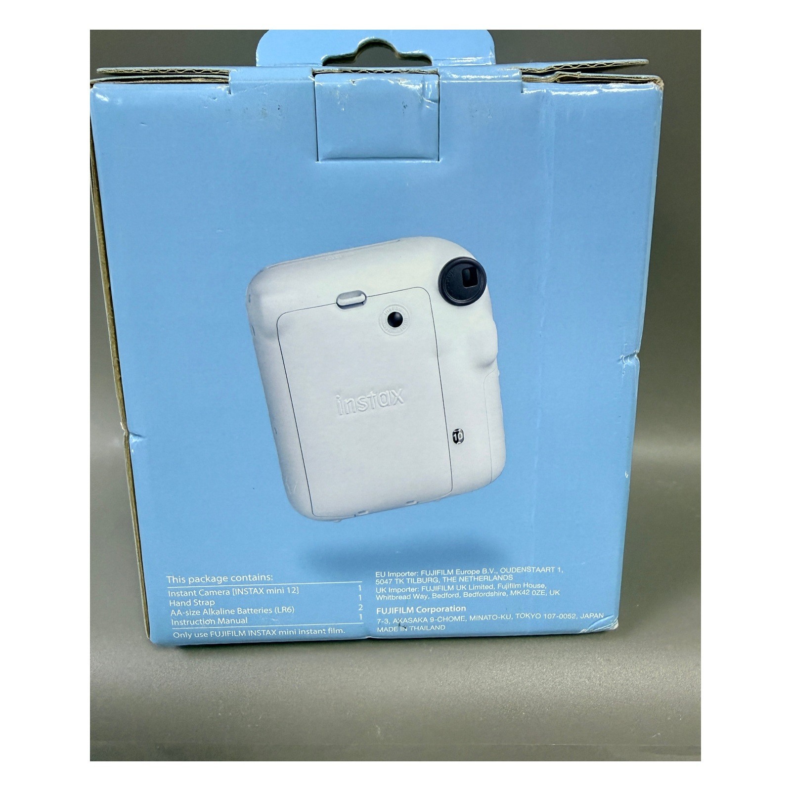 Fujifilm Instax Mini 12 Instant Film Camera Clay White Selfie Mode Close Up BNIB