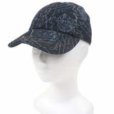 BERLUTI Men's Baseball Cap Calligraphy Scritto Denim Indigo Blue M Italy