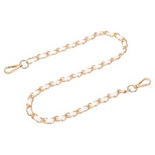 32" Purse Strap with Buckle for Shoulder and Cross Body White Gold 