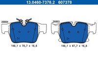 ATE Bremsbelagsatz Scheibenbremse 13.0460-7378.2 FüR BMW 5Er G60 G90 G68 7Er G70