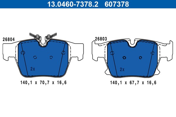 ATE Bremsbelagsatz Scheibenbremse 13.0460-7378.2 FüR BMW 5Er G60 G90 G68 7Er G70-image