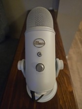 Blue Yeti USB Microphone White with Stand and USB Cable Tested Works