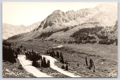 Postcard RPPC Hairpin Curve on Climax Leadville Highway Colorado EKC