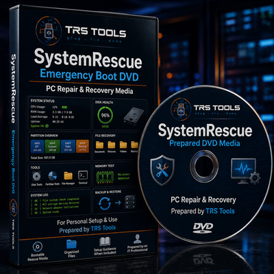 SystemRescue Emergency Boot DVD PC Repair Recovery Disc TRS Tools