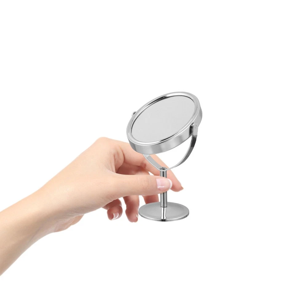 Conciso specchio da tavolo specchio specchio cosmetico (argento) - Immagine 2 di 4