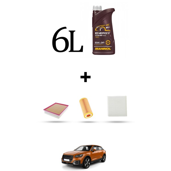 Hoffcar Wartungskit 4 Filter Und 6L ÖL FüR Audi Q2 (Gab, Gac) SQ2 Tfsi 221KW-image