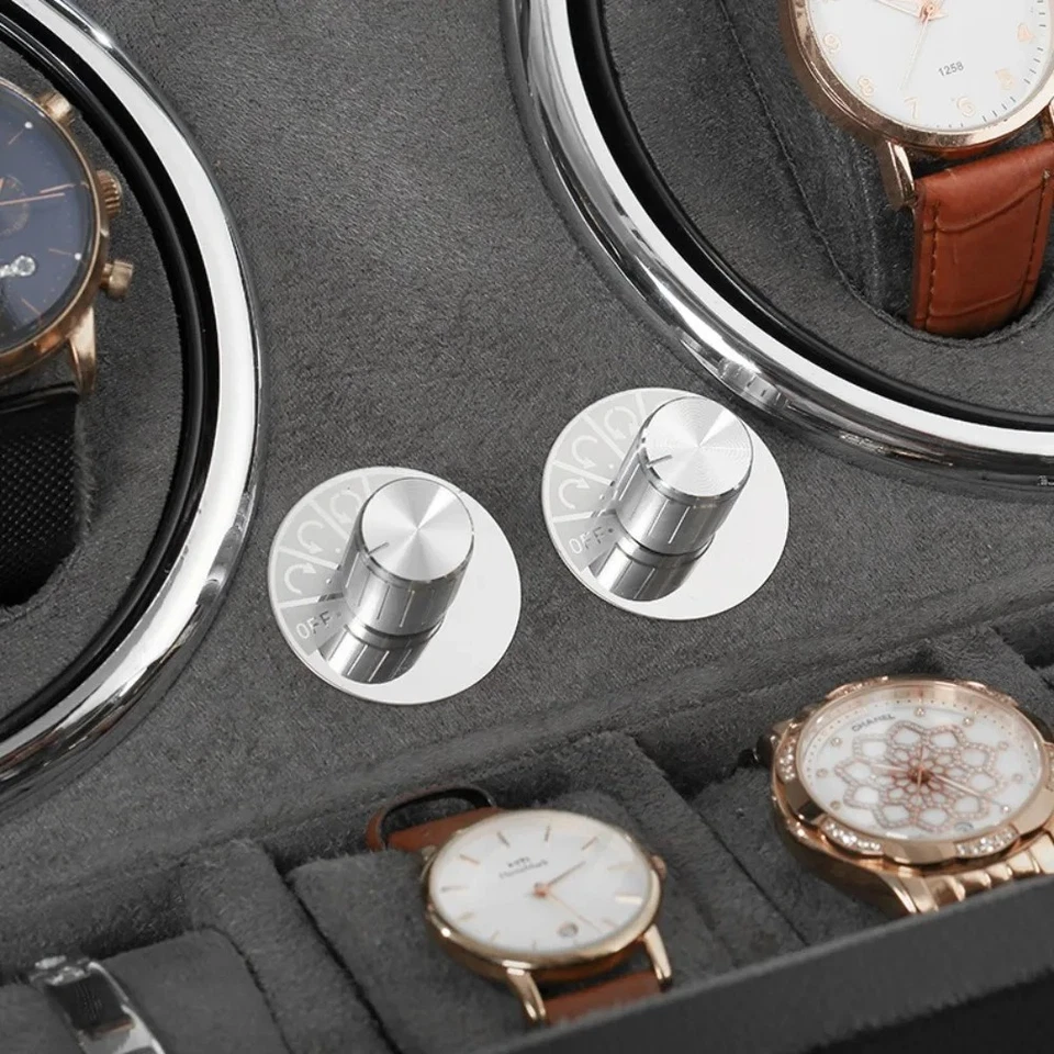 Коробка намоточной машины для двойных часов 4 слота светодиодная вилка Au - Изображение 4 из 4