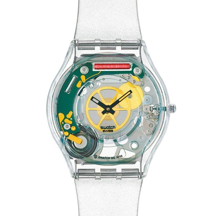 Rare 1998 Swatch Jelly Skin Ultra Slim Transparent Watch SFK100
