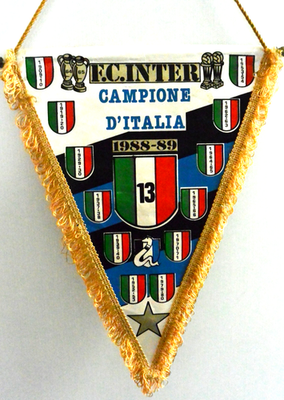 Fanion Vintage Gagliardetto Como - Inter Milan - Collection Football Années Passées