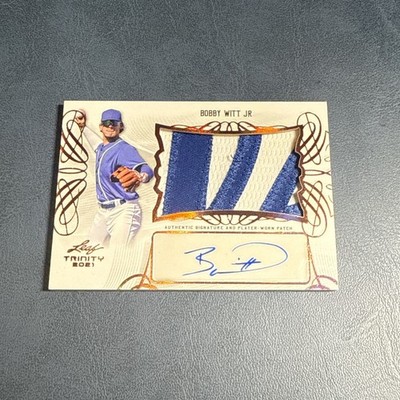 2021 Leaf Trinity Bobby Witt Jr. Bronze Parallel Patch Autograph