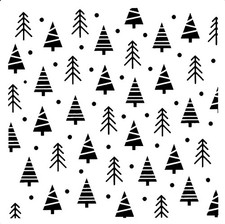 Really Great Stencils, Christmas Tree Lot Stencil, 6x6", Background, Forest