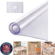 Elegant 40 x 80 Inch Clear Table Protector - 2.0 mm Thick Stain-Resistant