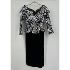 Scott McClintock Womens Vintage Whimsigoth Velvet Metallic Midi Dress Sz 10 Prom