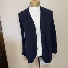 Talbots Petite Medium Navy Open Cardigan Long Sleeve Lightweight Layers