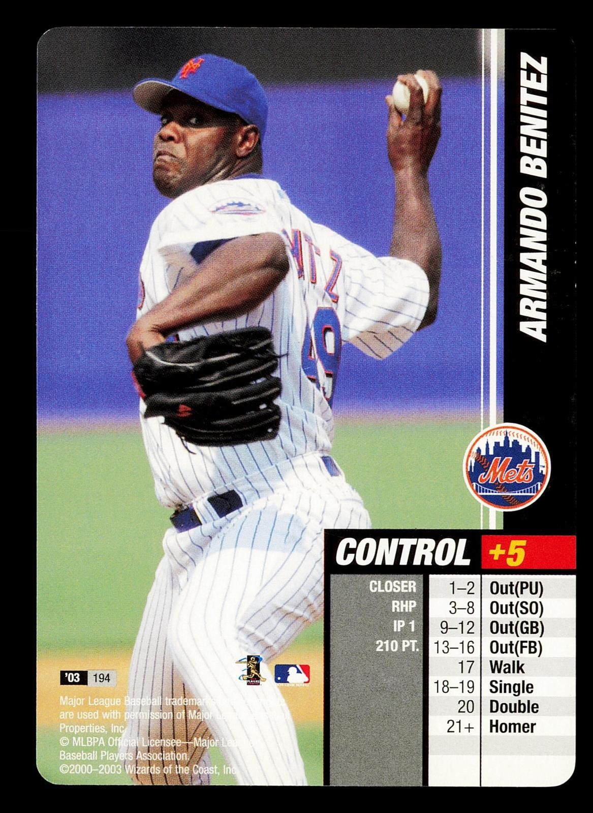 2003 MLB Showdown Armando Benitez 194 Mets Excellent